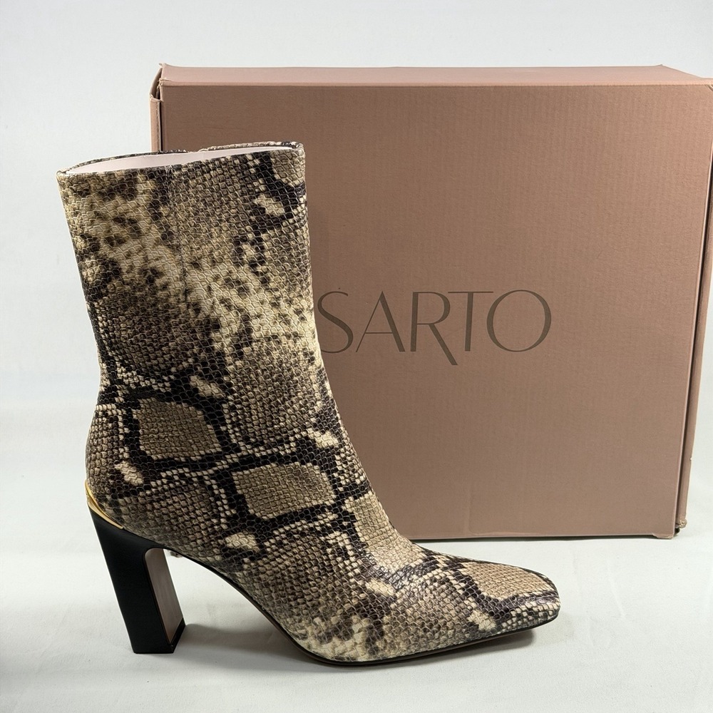 Franco Sarto Size-9.5M Women's‎ L-Briar Above Ankle Boots Snake Leather